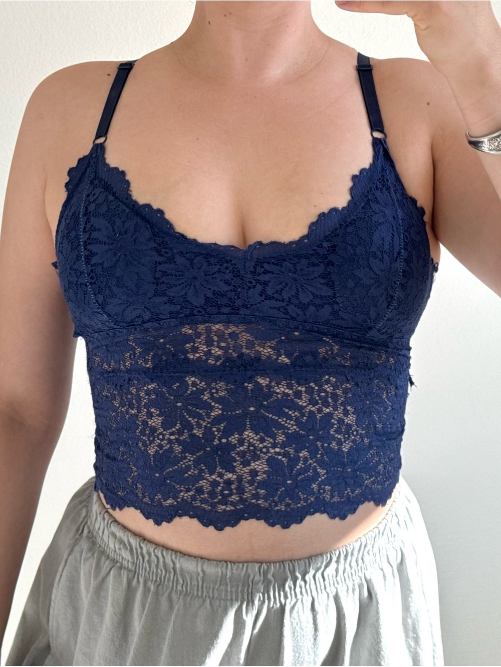 Sheer Lace Bodice Bralette Camisole Top